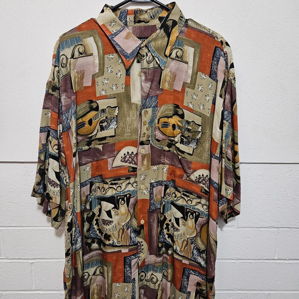 Riscatto Shirt Mens XXL Cubist Art short sleeve Made In Italy